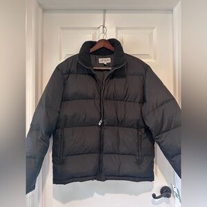 Men's Large London Fog Black Down Insulated Puffer Jacket Quilted Winter Coat